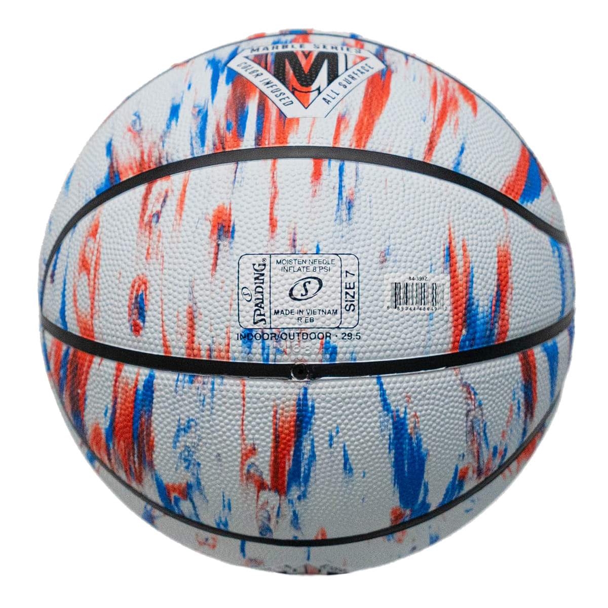 ลูกบาส SPALDING รุ่น MARBLE SERIES RED / WHITE / BLUE ลูกบาสเกตบอลยาง, เบอร์ 7_3